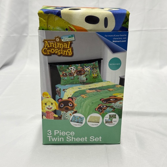 Nintendo Other - Animal Crossing New Horizons Twin Sheet Set 3pc Microfiber Happy Campers New